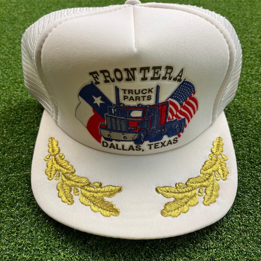 Vintage Frontera Truck Parts Dallas Texas Trucker Hat Semi Truck USA Mesh